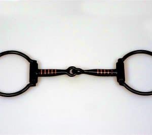 Snaffle D-ring brzda, železna, z bodatkom barka